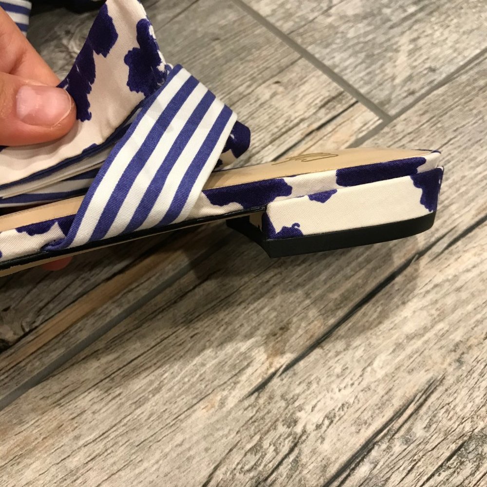 CAbi NWOT! Tied Up Floral Stripe Ankle Wrap Sandal - Picture 5 of 11